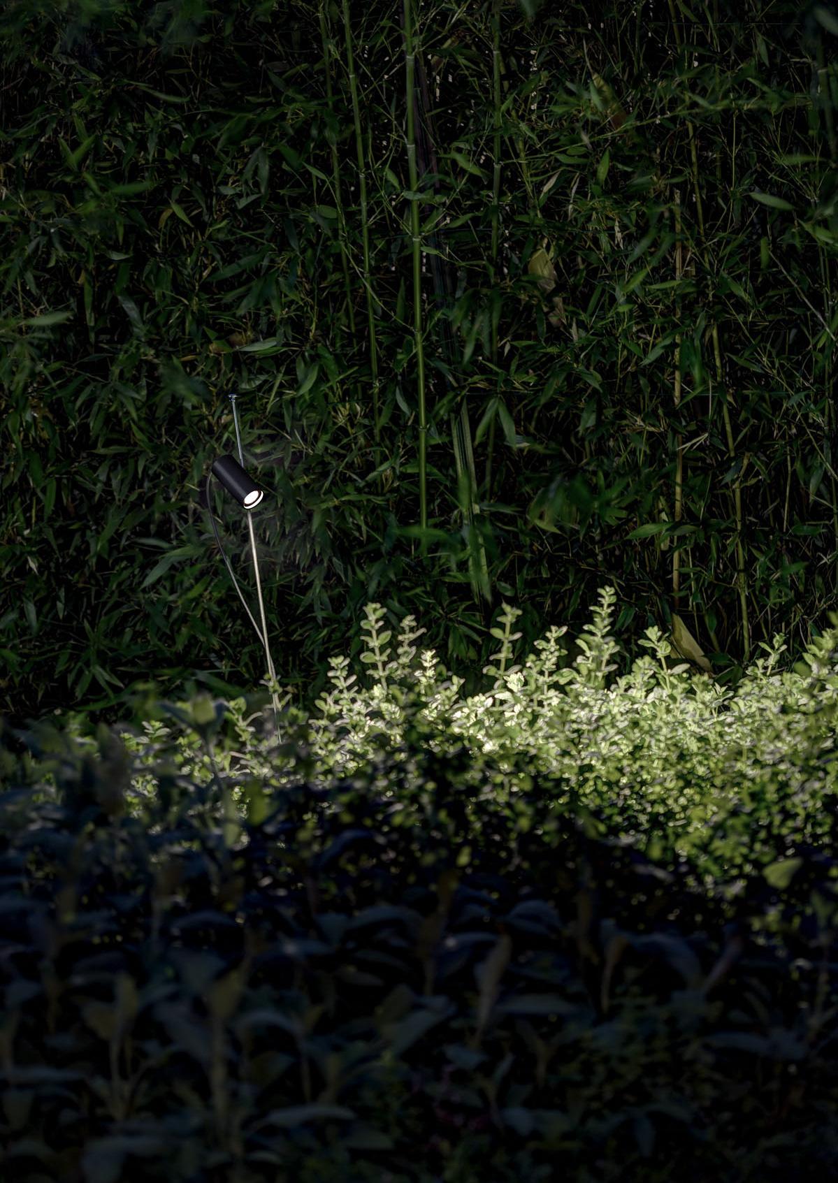 A small luminous elf that you can install in your garden or inside a vase.
A thin stem stuck into the ground and a little adjustable LED projector.
For illuminating a flower, a plant or simply to accompany us along a path.
Lamp with spike.

4,2W
24V