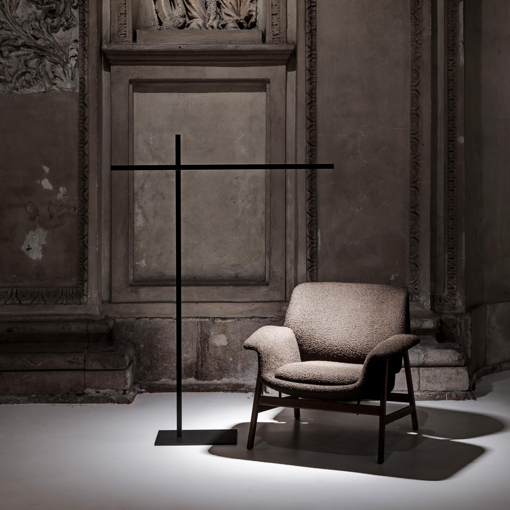 Contemporary Davide Groppi HASHI floor lamp in Matt Gold by Federico Delrosso For Sale