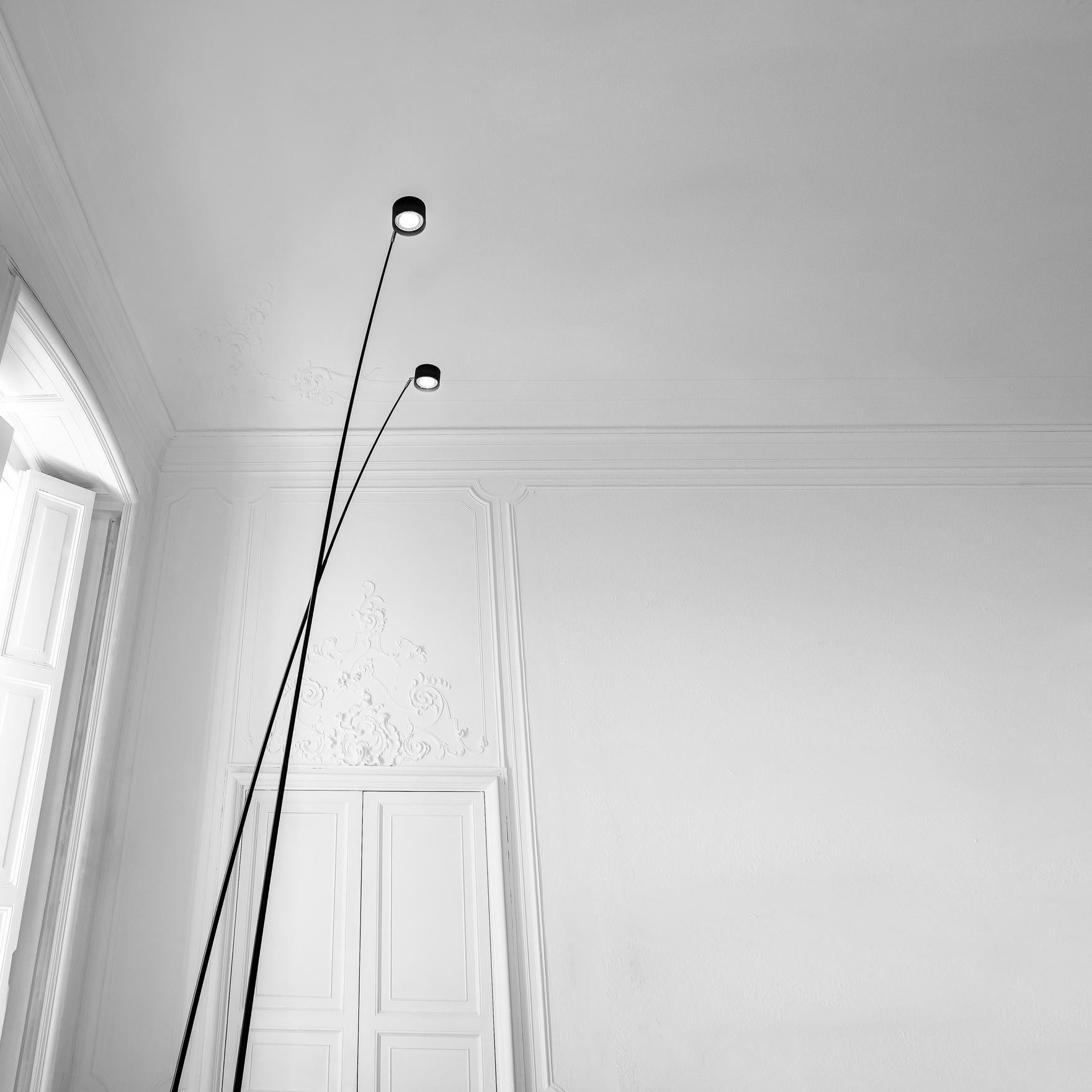Contemporary Davide Groppi SAMPEI Medium floor lamp in Matt Black by Enzo Calabrese For Sale