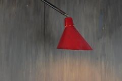 Davide Moretto “Cappuccetto Rosso” Floor Lamp in Cast Iron with Red Shade, Italy
