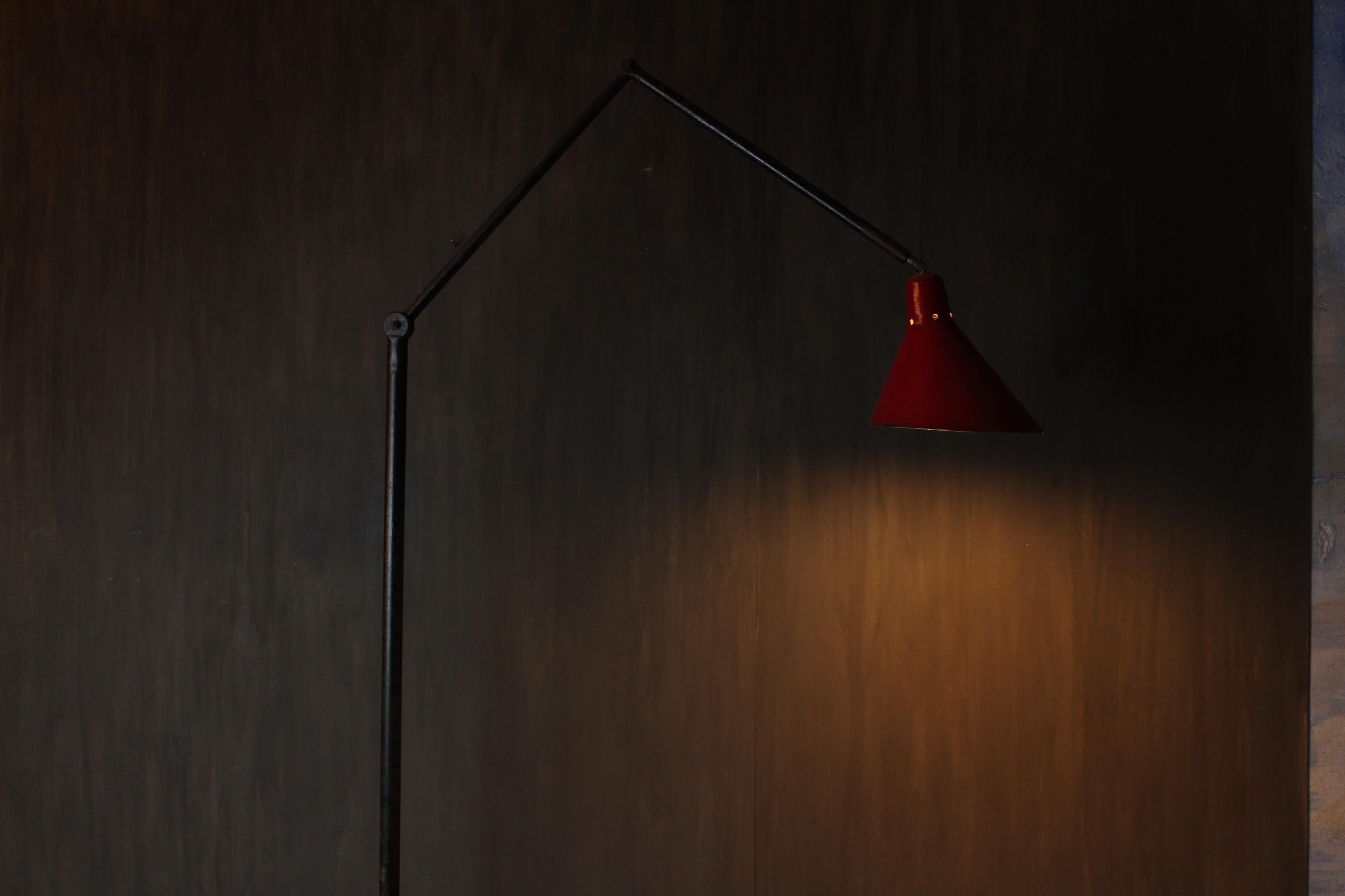 Davide Moretto “Cappuccetto Rosso” Floor Lamp in Cast Iron with Red Shade, Italy In New Condition For Sale In Vicenza, IT