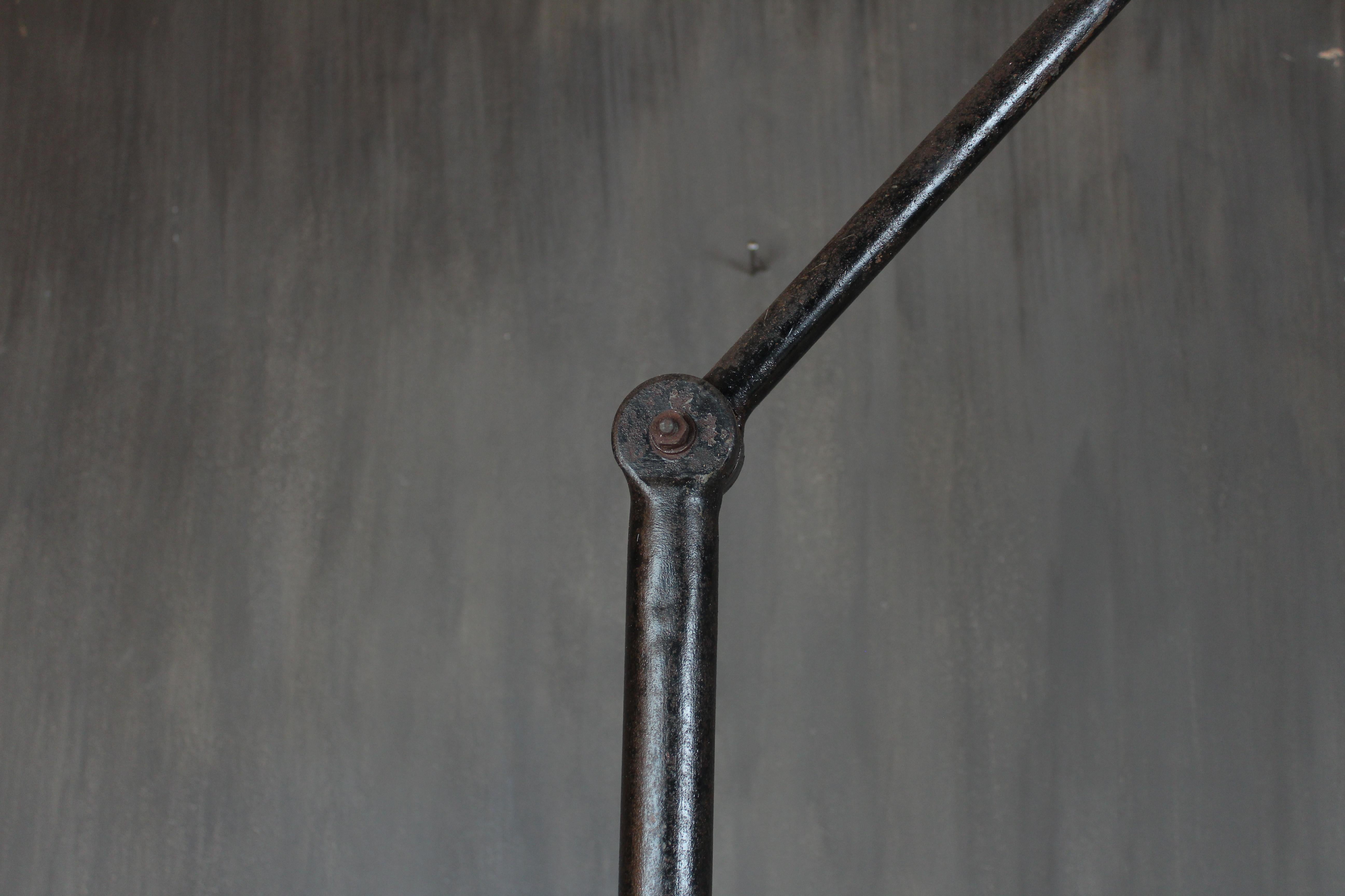 Steel Davide Moretto “Cappuccetto Rosso” Floor Lamp in Cast Iron with Red Shade, Italy For Sale