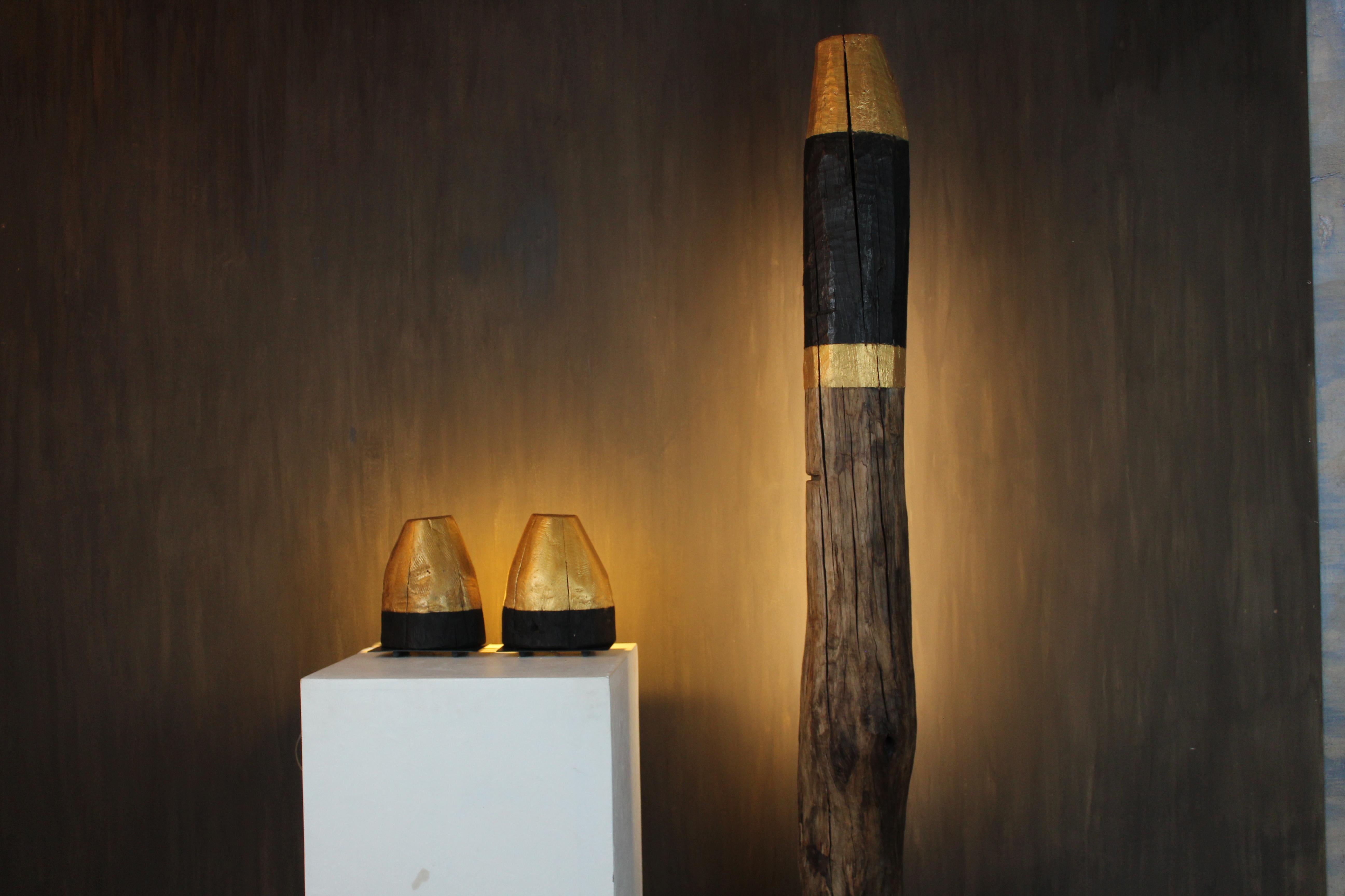 Davide Moretto Floor Lamp in Venetian Oak from Venice Lagoon “Bricola”, Italy For Sale 4