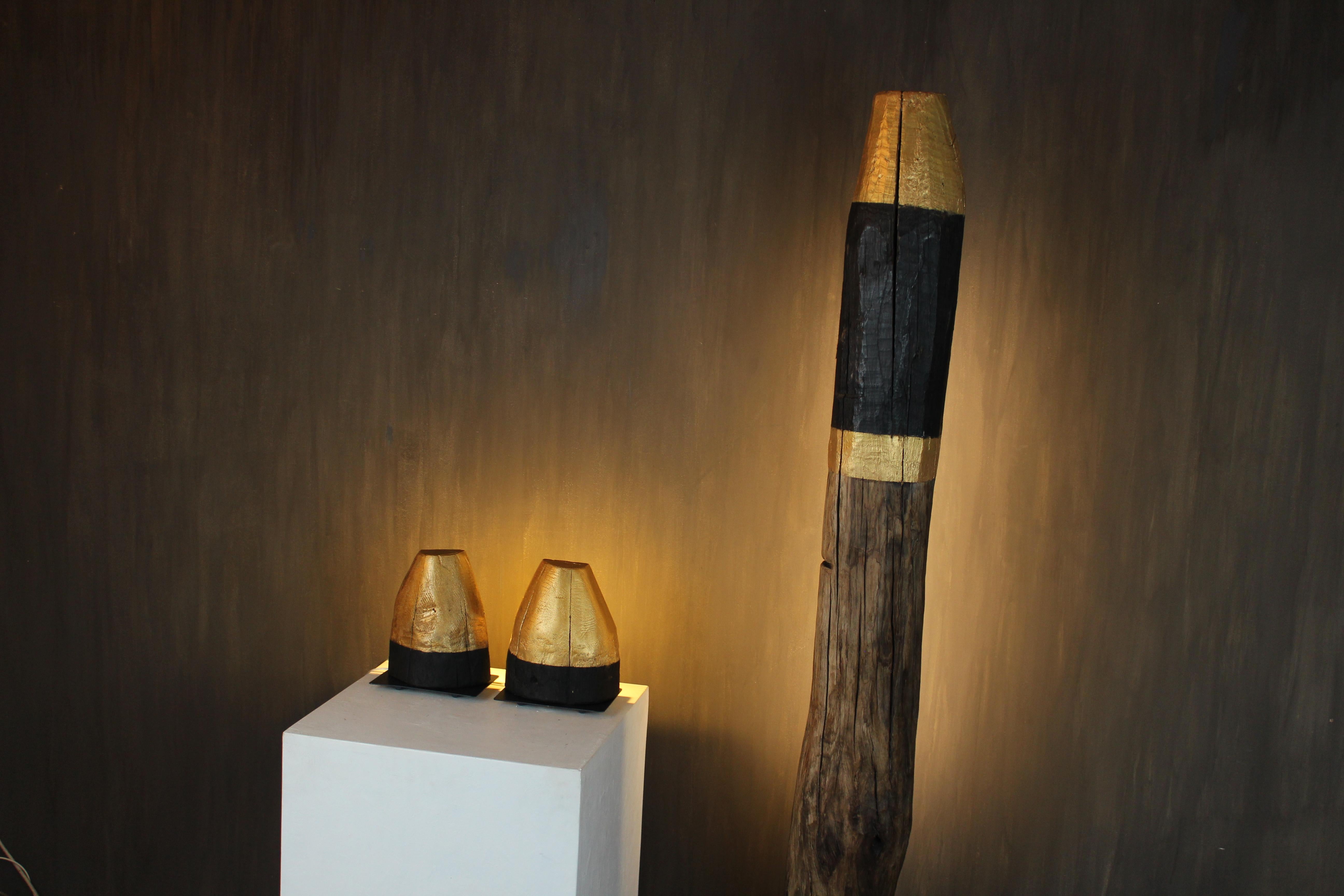 Davide Moretto Floor Lamp in Venetian Oak from Venice Lagoon “Bricola”, Italy For Sale 5