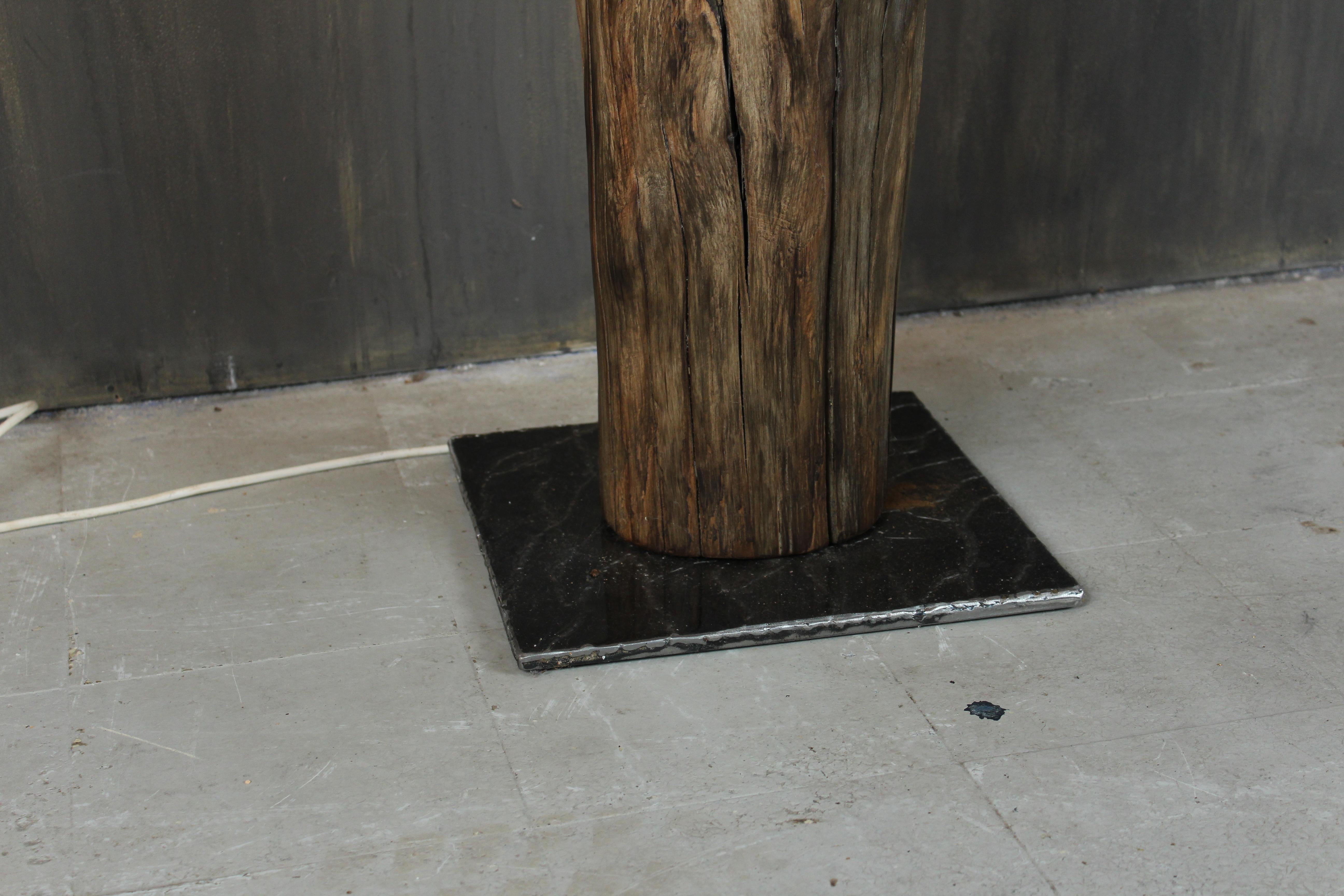 Davide Moretto Floor Lamp in Venetian Oak from Venice Lagoon “Bricola”, Italy In New Condition For Sale In Vicenza, IT