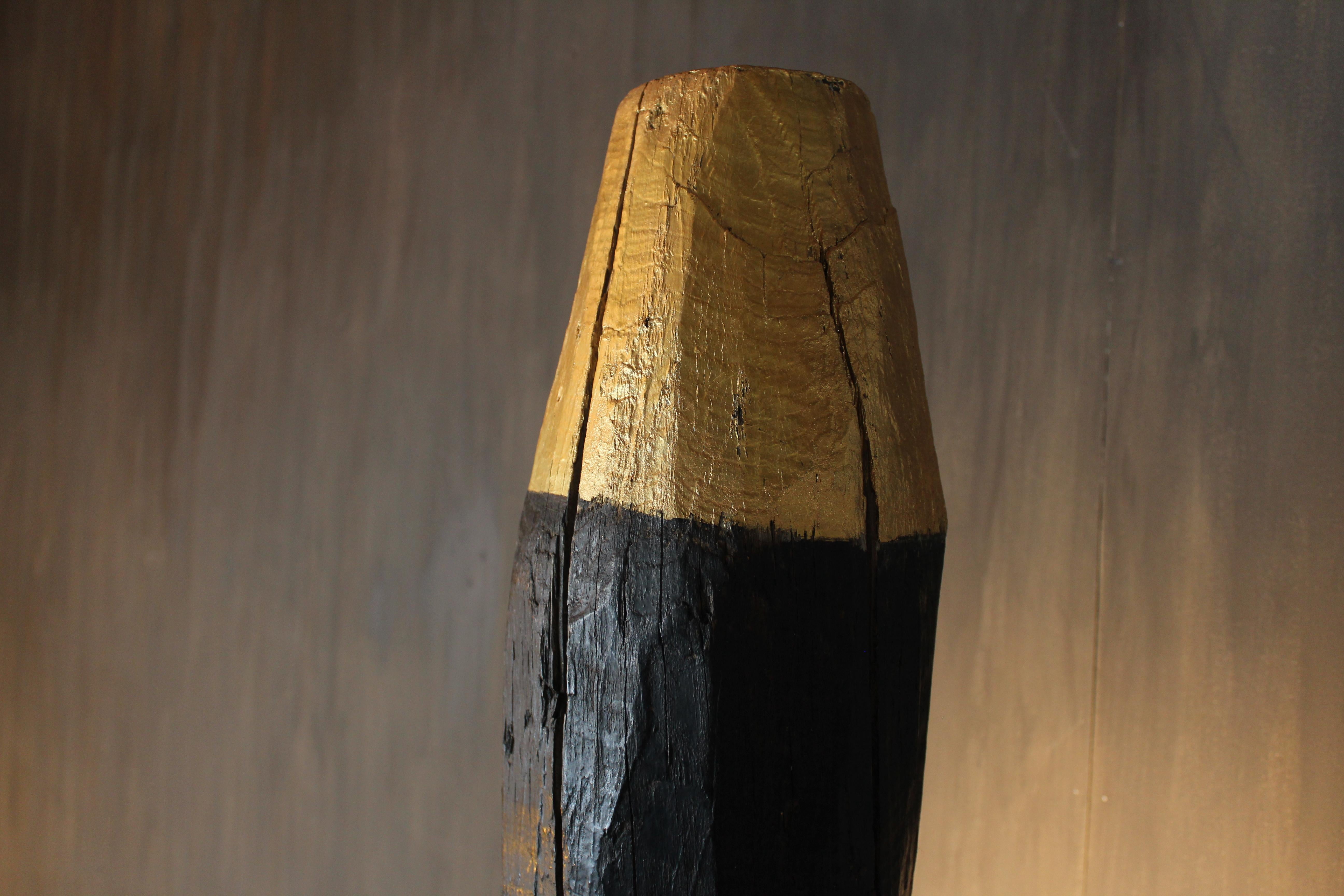 Davide Moretto Floor Lamp in Venetian Oak from Venice Lagoon “Bricola”, Italy For Sale 3