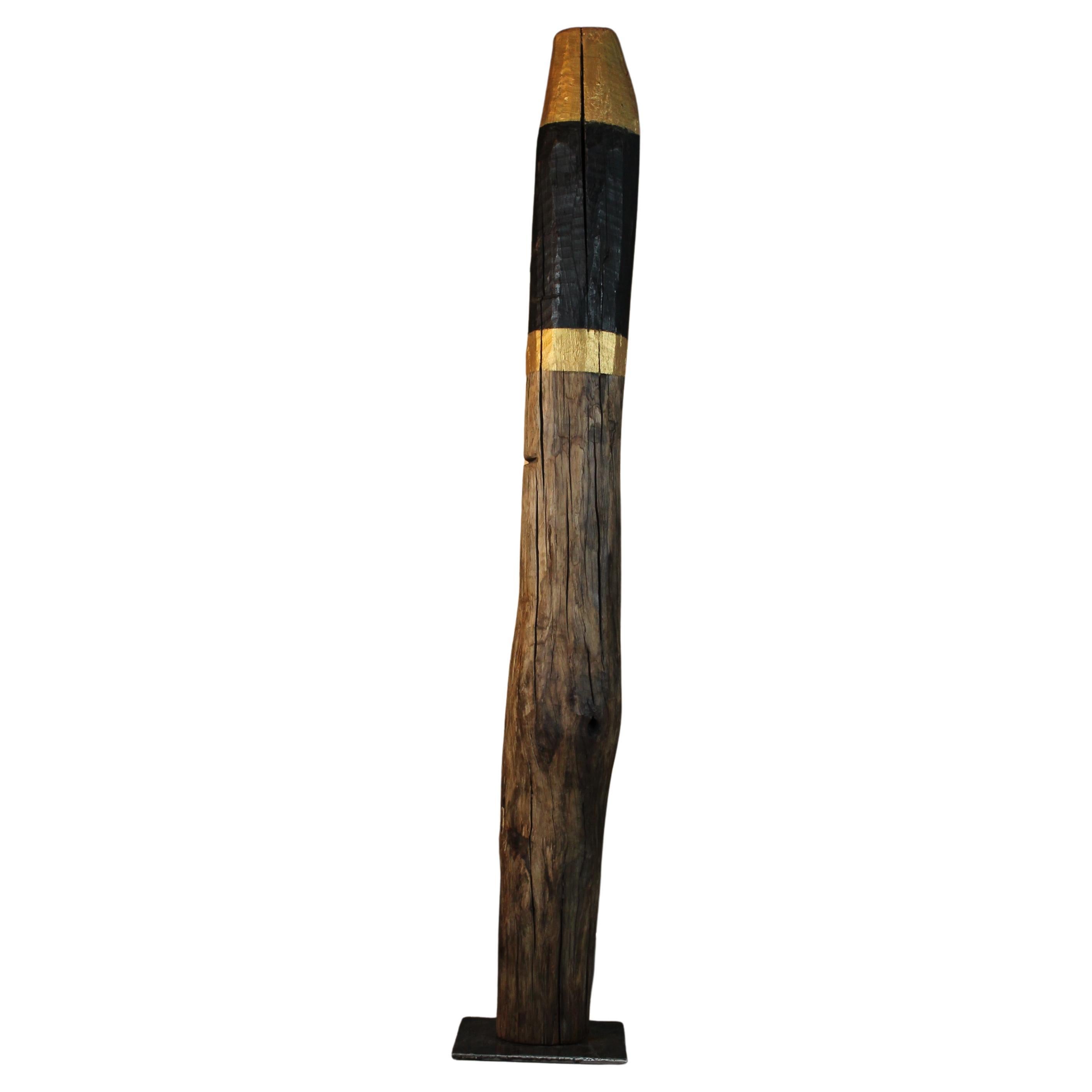 Davide Moretto Floor Lamp in Venetian Oak from Venice Lagoon “Bricola”, Italy For Sale