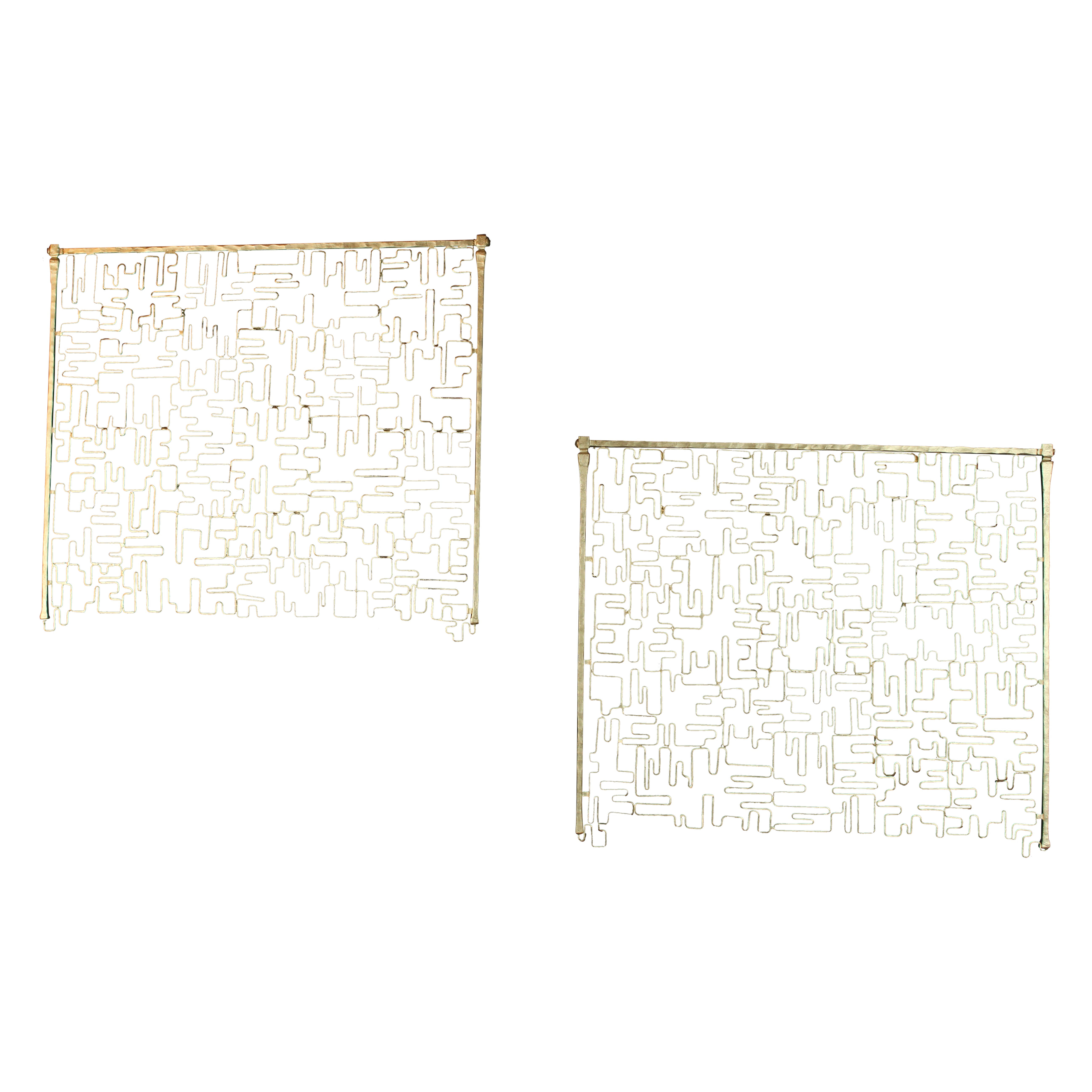 Davide Moretto "Labirinto" Wandskulptur aus handgeschmiedetem Eisen, Satz mit zwei Figuren, Italien im Angebot