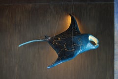 Davide Moretto “Manta” Hanging Sculpture in Papier-Mâché, Resin and Gold Leaf