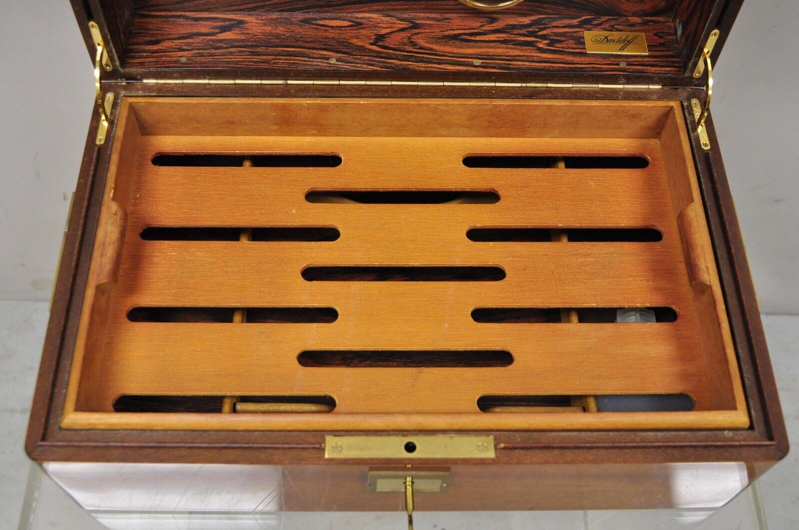 20th Century Davidoff Humidor Mahogany and Brass Case Rosewood Interior No 4. Campaign Style