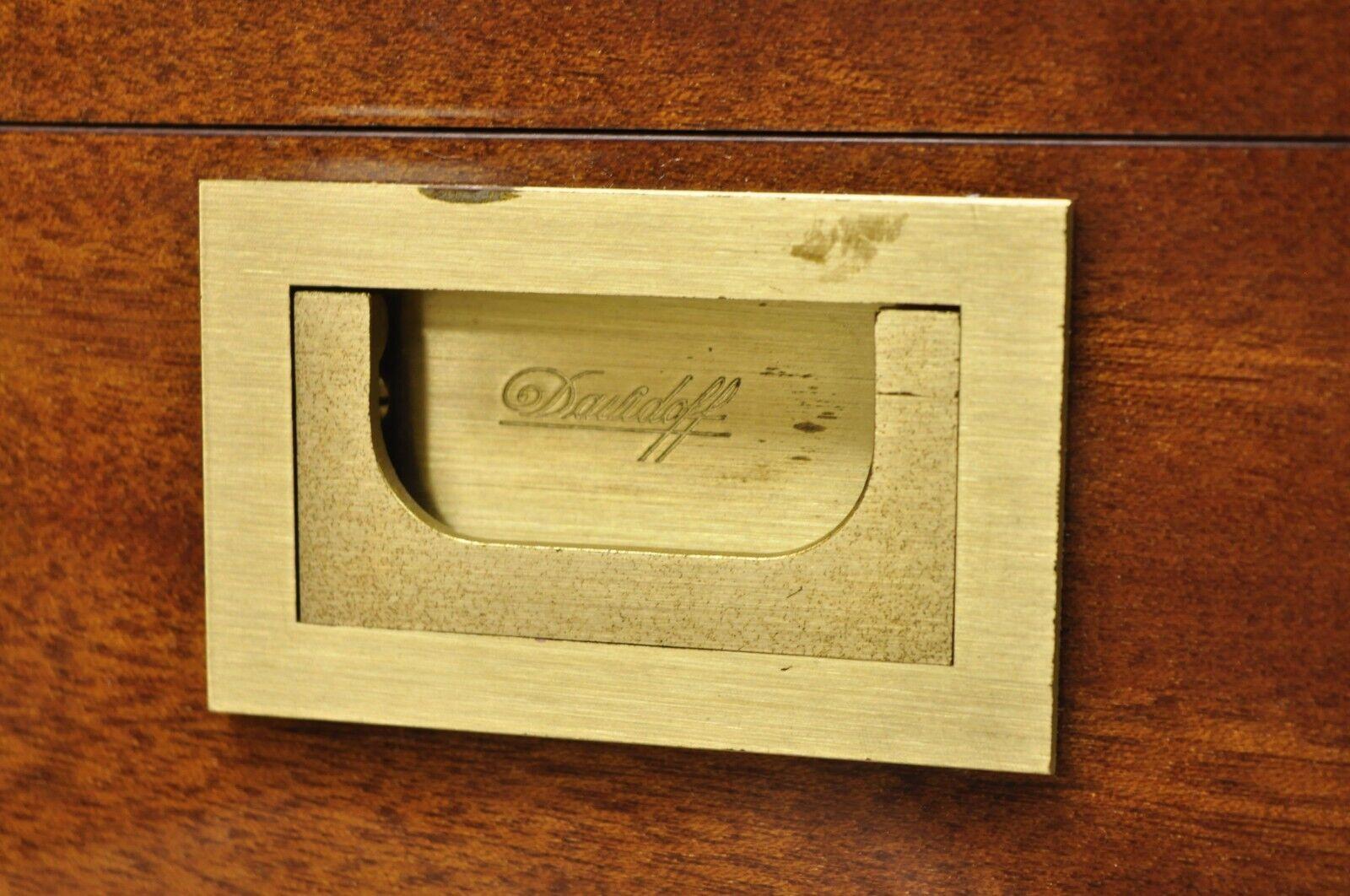 Davidoff Humidor Mahogany and Brass Case Rosewood Interior No 4. Campaign Style 2