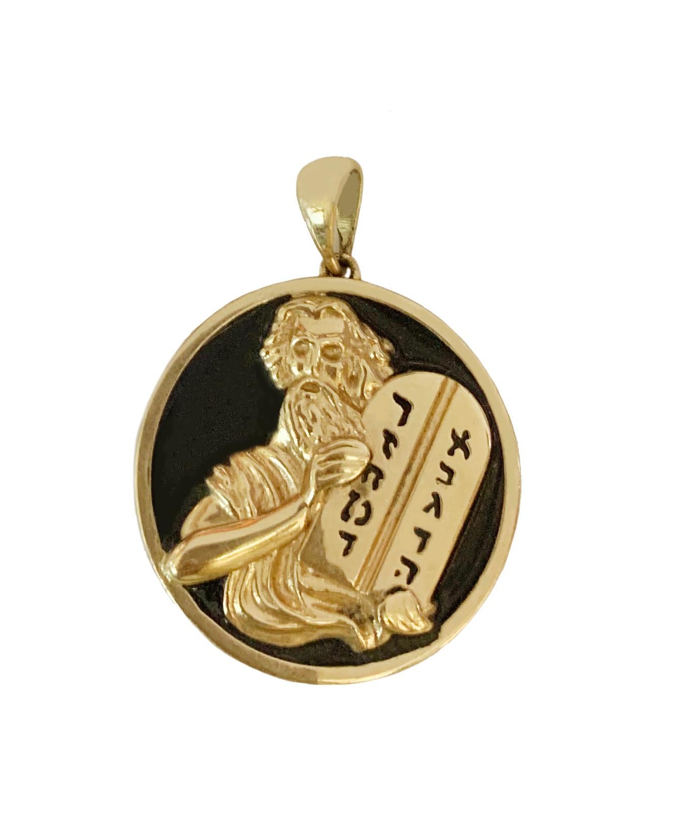 -David's Star Reversible Torah Pendant
-14k Yellow Gold
-Dimension: 26mm
-With bail: 34.5mm 
-Weight: 14gr
-Diamond: 0.05ct 
-Clarity :VS
-Color Grade: G
-Pendant: double-sided
-Pendant has blue and black enamel 
- front is Black enamel 
-Back is