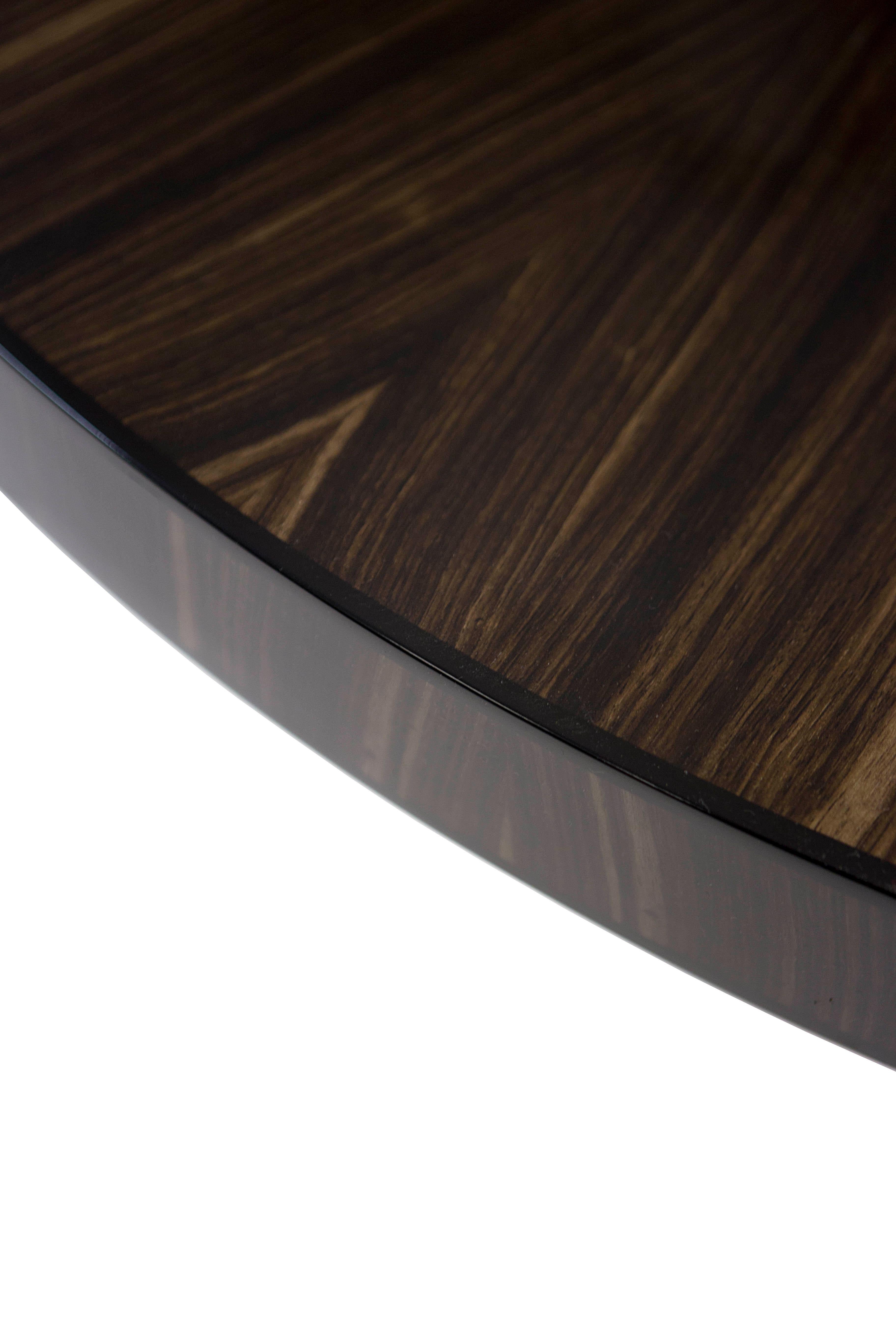 British Davidson's, Circular Chatfield Dining Table, in Brown Macassar Ebony