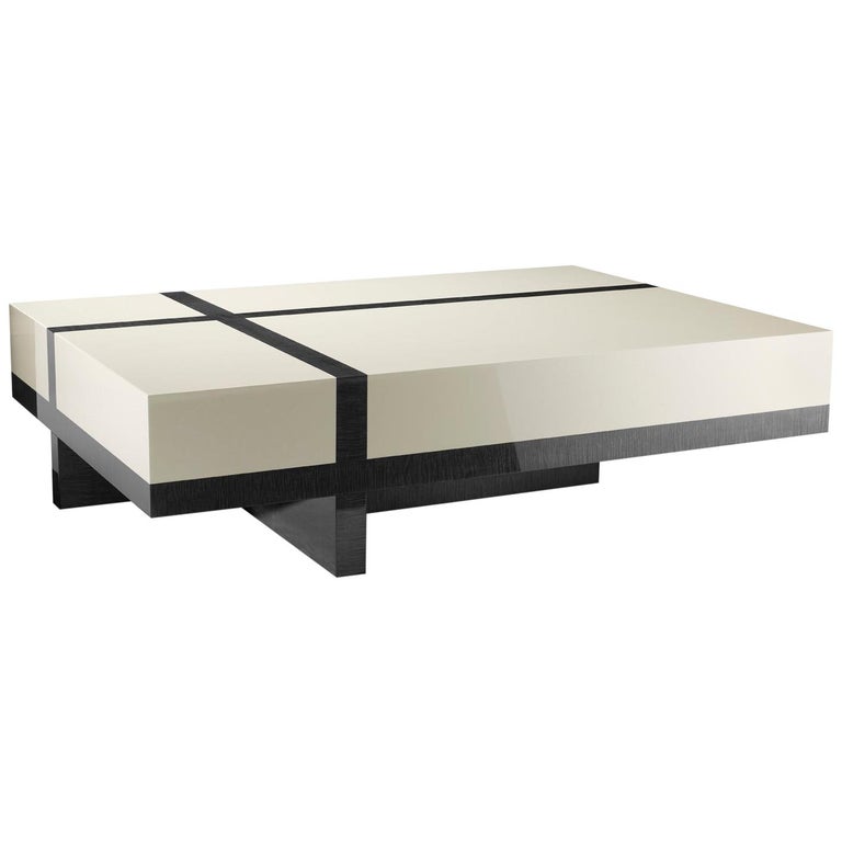 Davidson S Rectangular Melrose Coffee Table In Sycamore Black And - Black And White Lacquer Coffee Tables Davidson S Rectangular Melrose Coffee Table In Sycamore Black And - Black And White Lacquer Coffee Tables