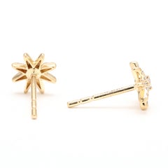 DavidYurman .13ctw Diamond Starburst Small Studs, 18k Yellow Gold, Length 7.5 mm