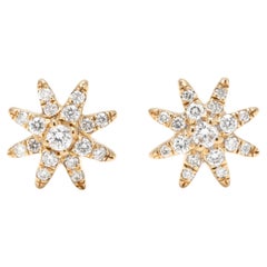 DavidYurman .13ctw Diamond Starburst Small Studs, 18k Yellow Gold, Length 7.5 mm