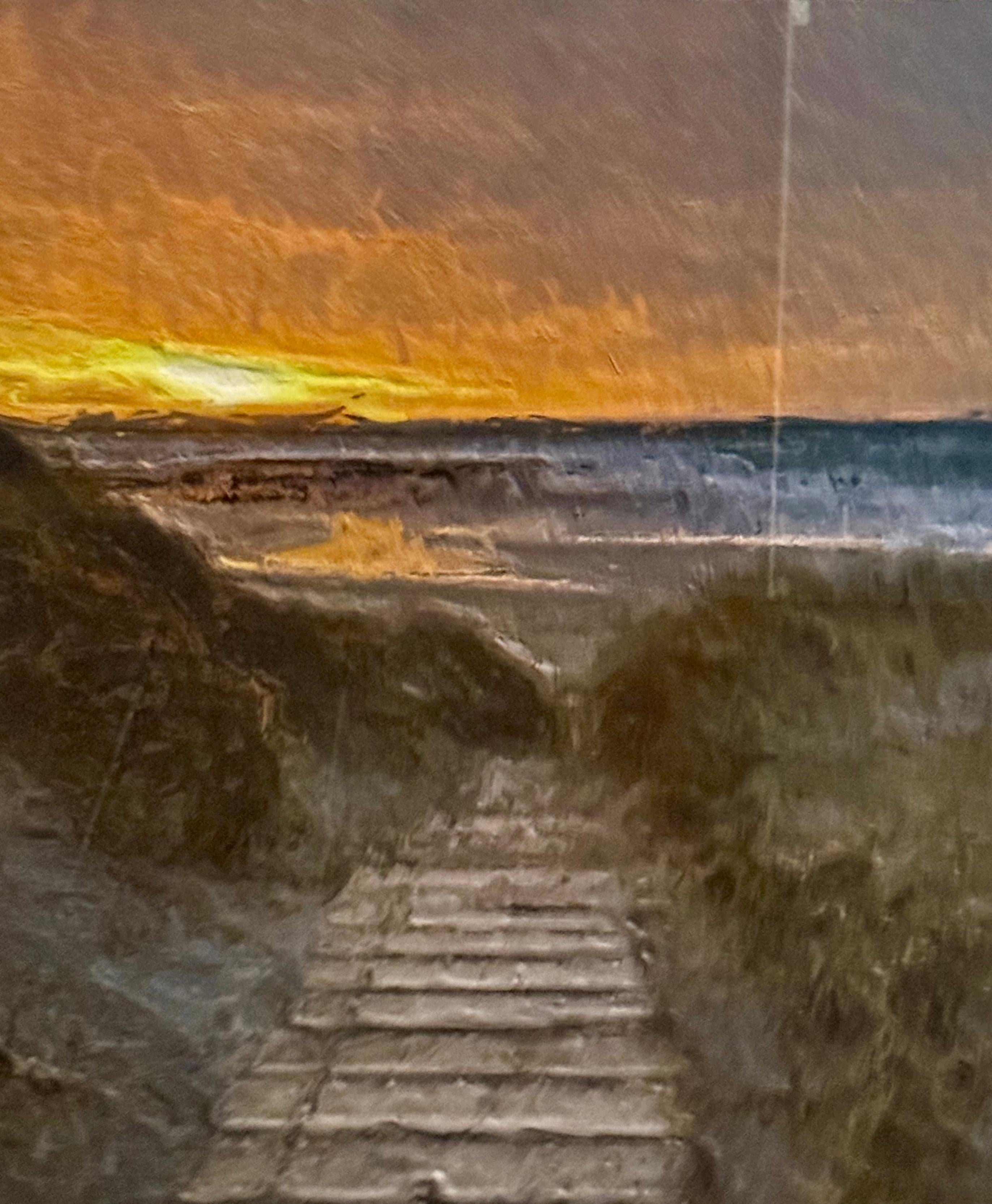 Digital art print #1 out of 250 by Digital artist from Scotland Davina Dugnas, this work is titled ‘Ocean-Holic’.  Imported and framed locally  This image reflects the love of the sea on countless coastal beaches across the isles of Scotland. Here