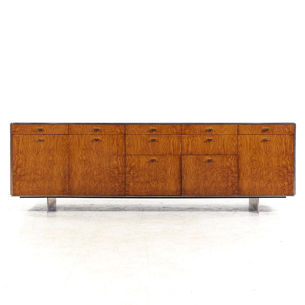 Davis Allen Mid Century Burlwood and Chrome Credenza

This credenza measures: 80.5 wide x 20.5 deep x 26 inches high

All pieces of furniture can be had in what we call restored vintage condition. That means the piece is restored upon purchase so