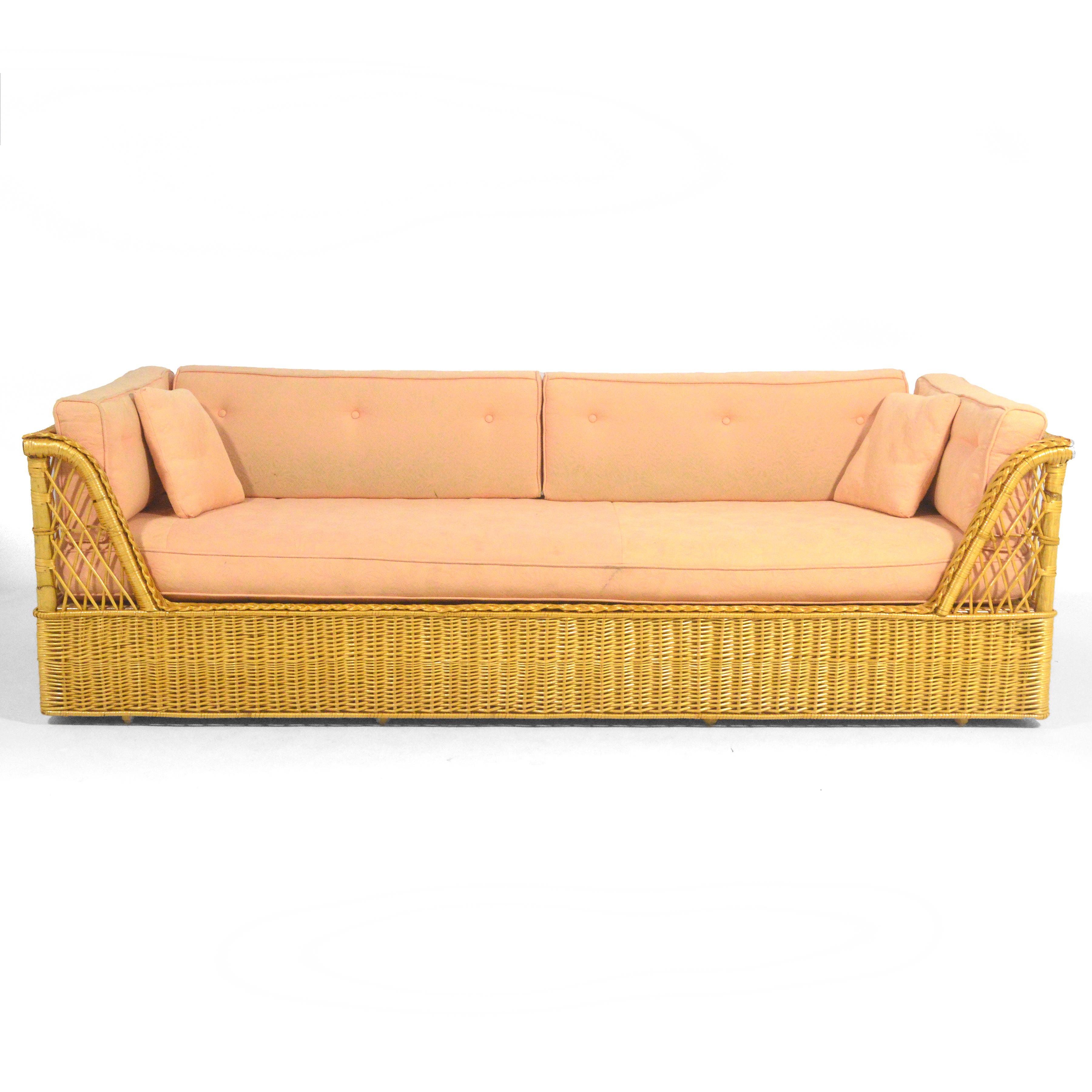 Hollywood Regency Davis Allen Square Sofa by McGuire