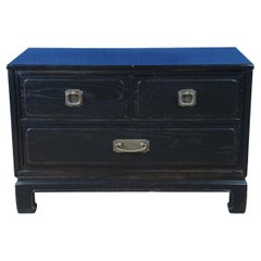 Vintage Davis Cabinet Co Cerused Oak Chinoiserie Chest Dresser Nightstand Console Stand