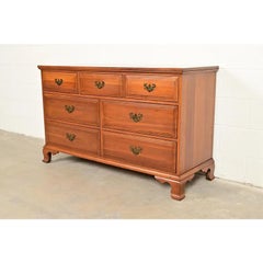 Davis Cabinet Co. Georgian Solid Cherry Wood Chest of Drawers, Circa 1960s