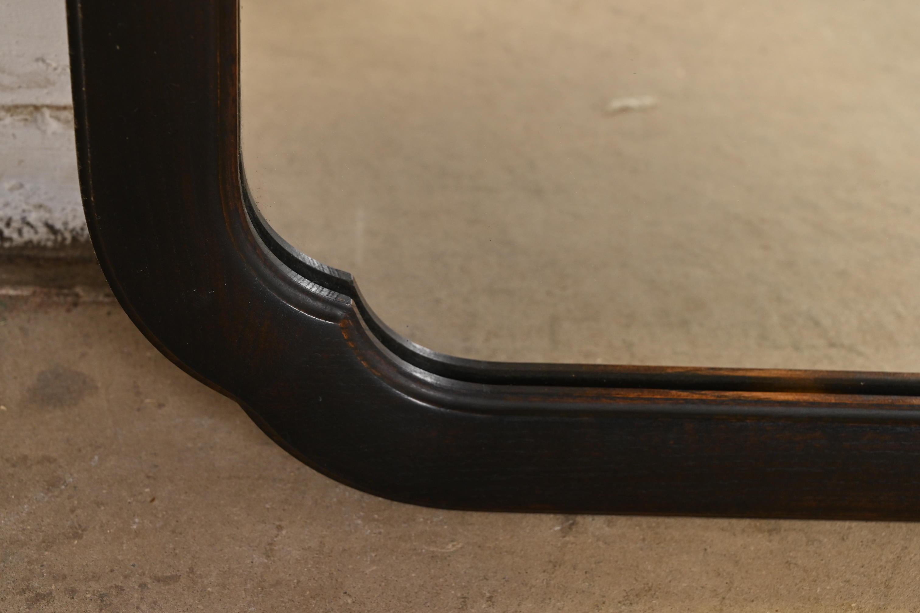 Davis Cabinet Co. Mid-Century Chinoiserie Ebonized Ash Framed Wall Mirror 1