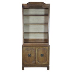 Davis Cabinet Co Teakwood Chinoiserie Library Bookcase Cabinet Shelf Commode