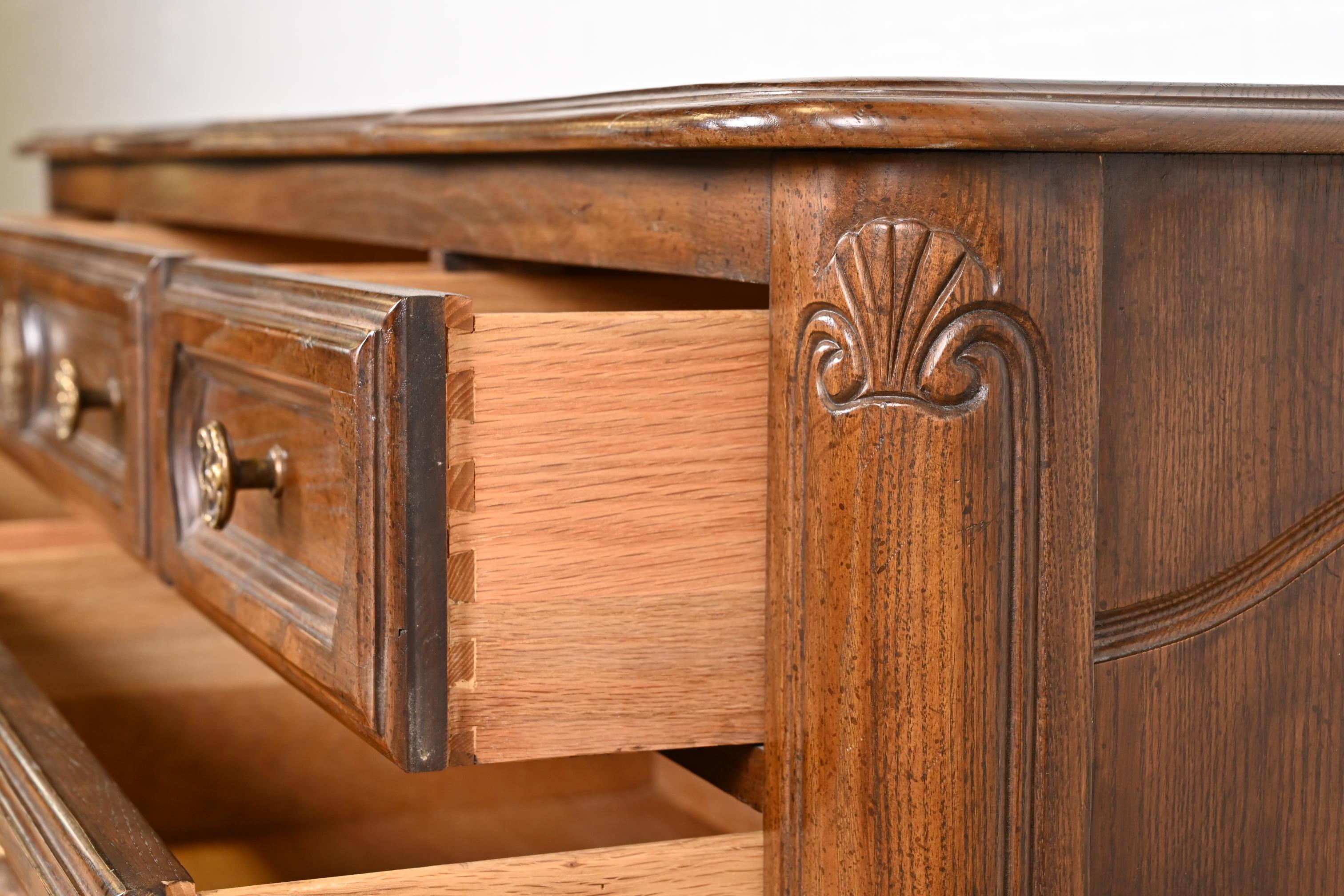 Davis Cabinet Company French Provincial Louis XV Carved Oak Dresser For Sale 2