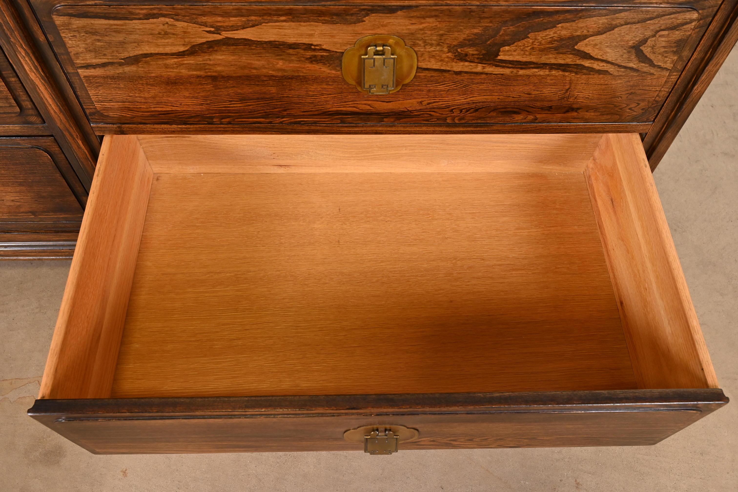 Davis Cabinet Company Mid-Century Hollywood Regency Chinoiserie Oak Dresser  6