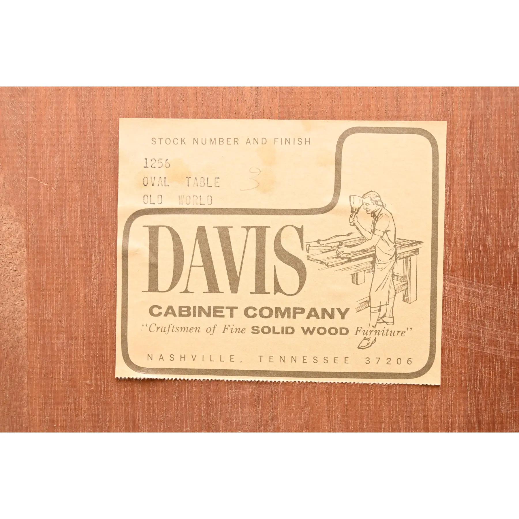 Davis Cabinet Company Queen Anne Solid Cherry Wood Extension Dining Table, 1960s 7