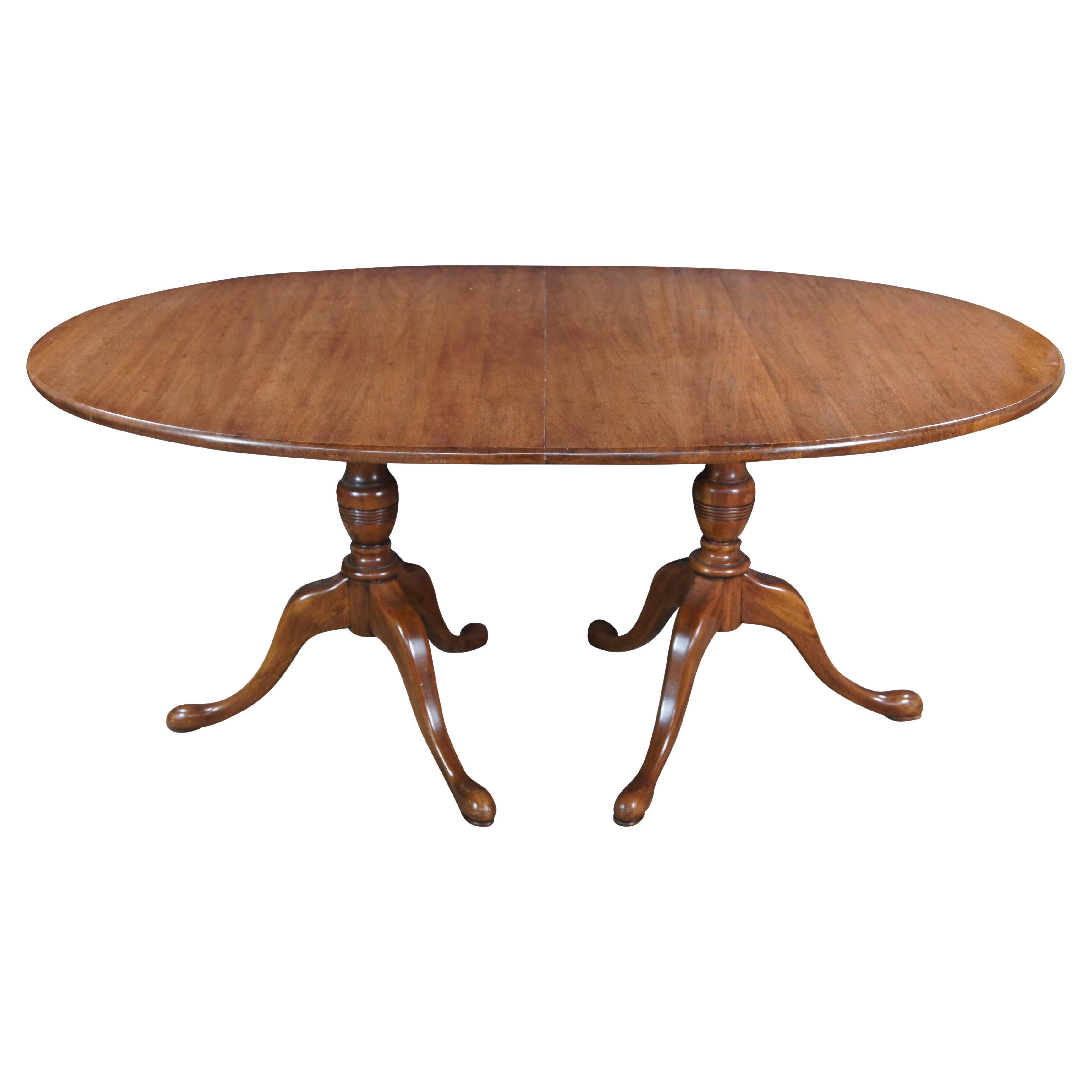 Davis Cabinet Cumberland Valley Queen Anne Walnut Double Pedestal Dining Table