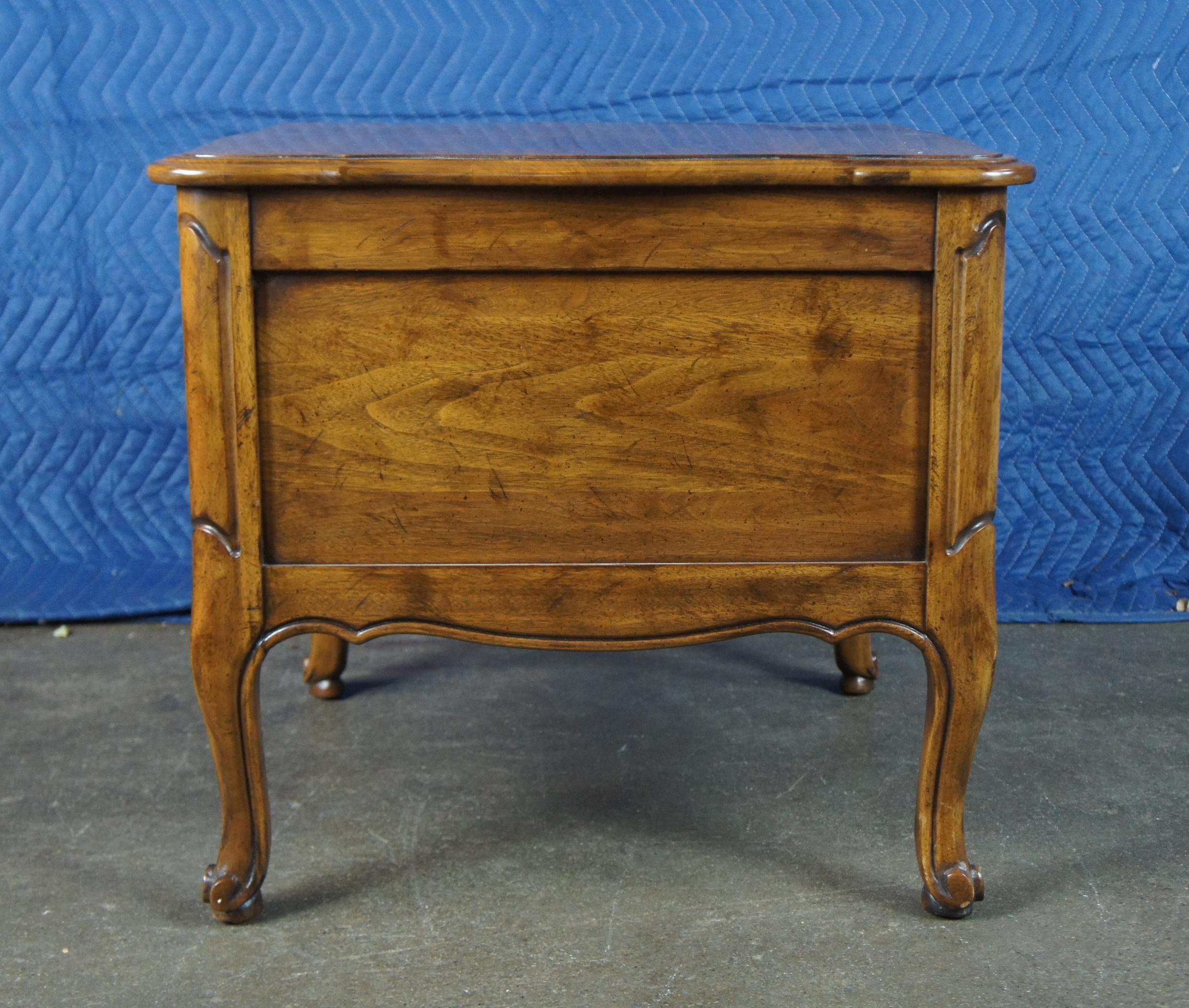 Davis Cabinet French Country Walnut Serpentine Commode Chest Table Nightstand For Sale 4