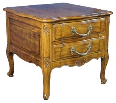 Davis Cabinet French Country Walnut Serpentine Commode Chest Table Nightstand