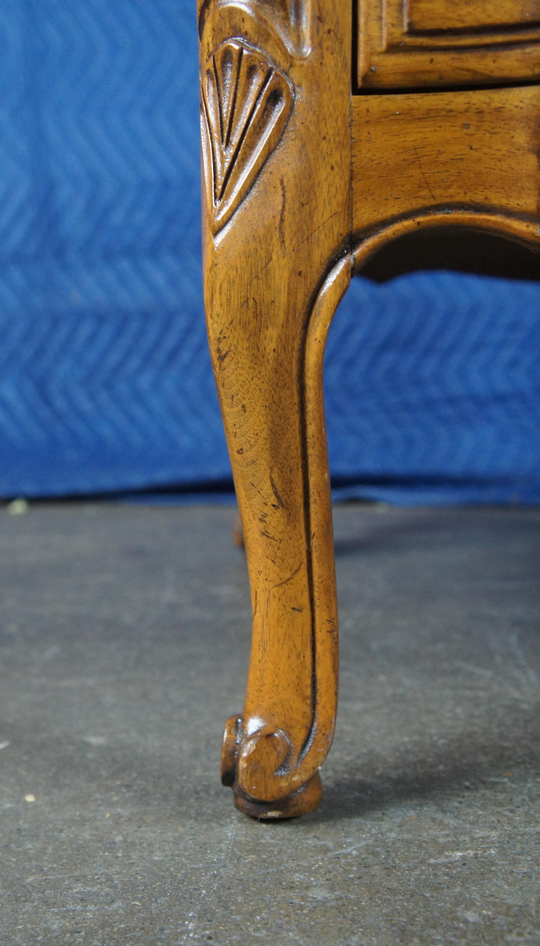 Davis Cabinet French Country Walnut Serpentine Commode Chest Table Nightstand 2