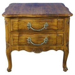 Davis Cabinet French Country Walnut Serpentine Commode Chest Table Nightstand