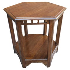 Davis Cabinet Hexagonal Walnut Side Table