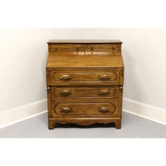 DAVIS CABINET Lillian Russell Solid Walnut Victorian Slant Drop Front Desk - A