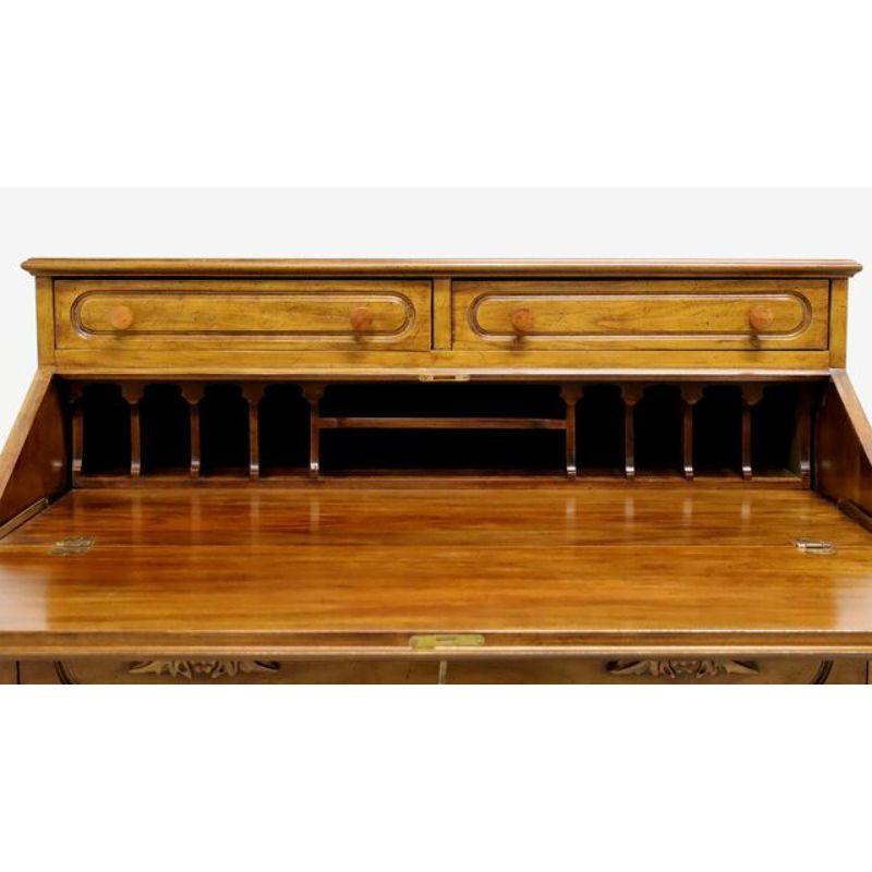 American DAVIS CABINET Lillian Russell Solid Walnut Victorian Slant Drop Front Desk - A