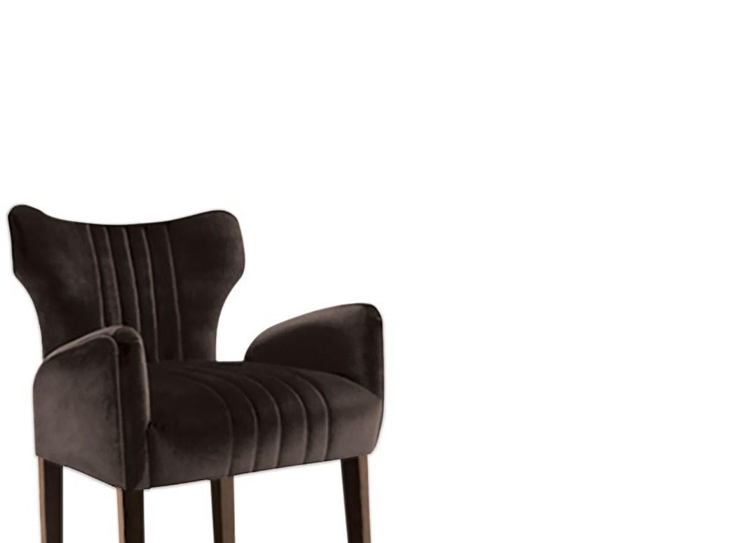 Davis Davis-Tischhocker mit glänzenden, gealterten Messingdetails (Art déco) im Angebot