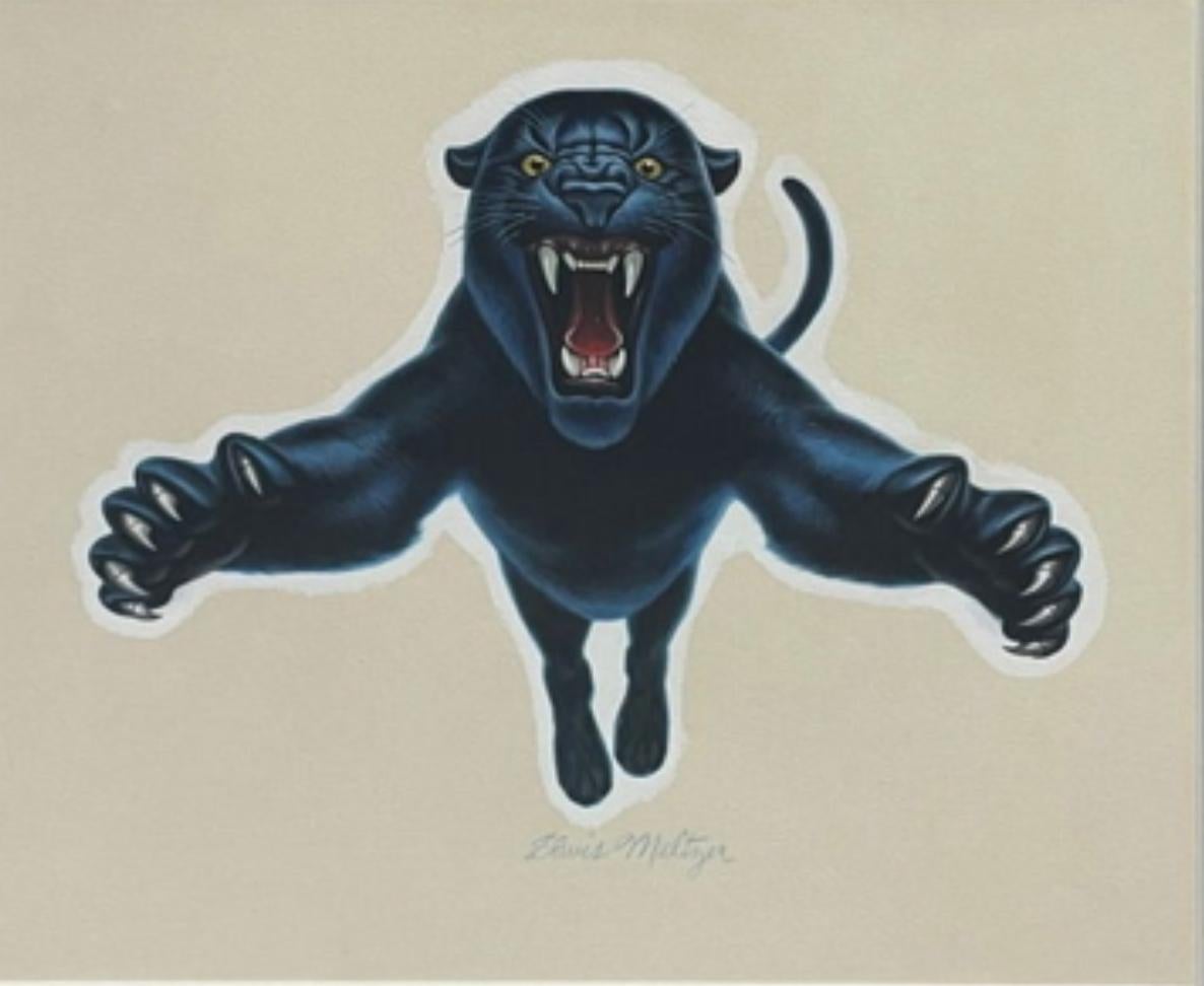 Davis Meltzer ( 1930-2017) Gouache auf Karton Pantherillustrationen für Slazenger (Moderne der Mitte des Jahrhunderts) im Angebot