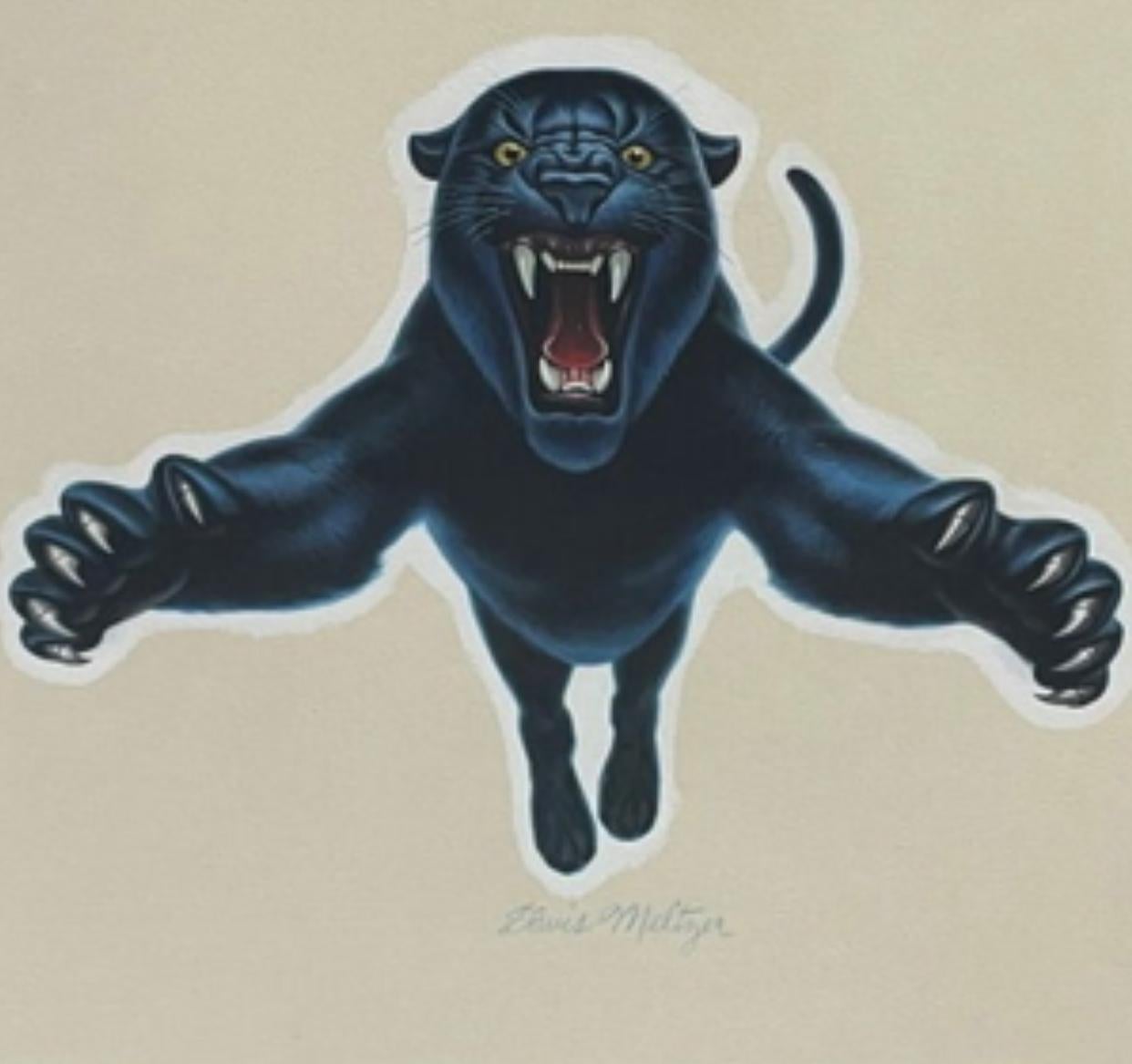 Davis Meltzer ( 1930-2017) Gouache auf Karton Pantherillustrationen für Slazenger (amerikanisch) im Angebot