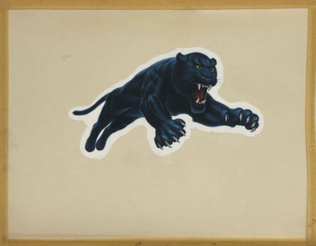 Davis Meltzer ( 1930-2017) Gouache auf Karton Pantherillustrationen für Slazenger im Zustand „Gut“ im Angebot in Chicago, IL