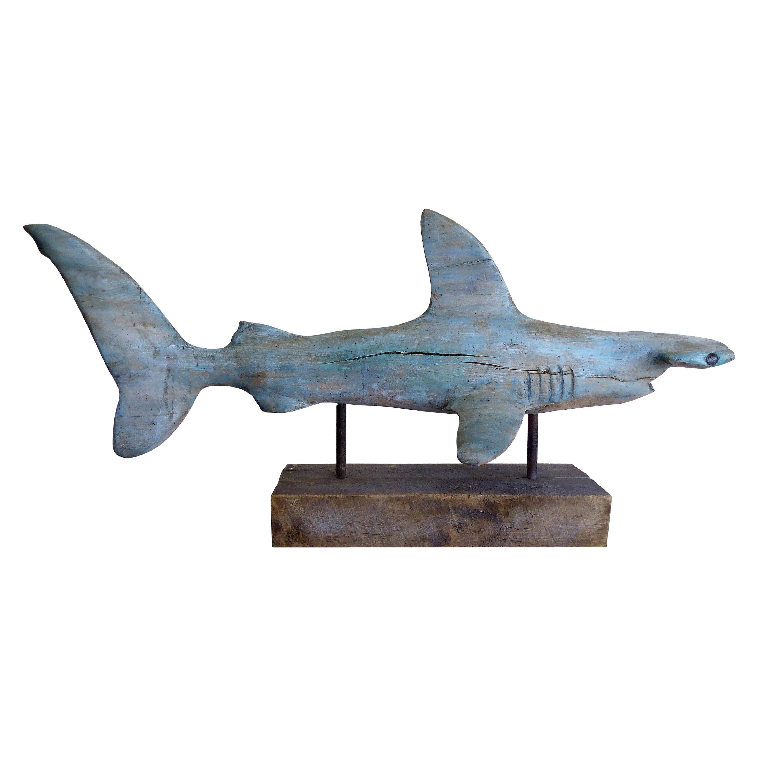 Davis Murphy Hand Carved Sculpture of a Hammerhead Shark, 2018