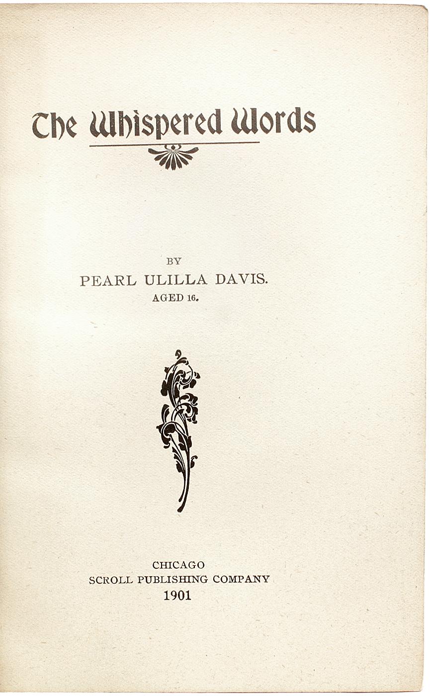 American DAVIS, Pearl Ulilla. The Whispering Words - 1901 - FIRST EDITION For Sale