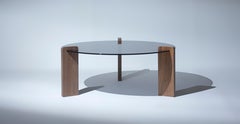 Davis Smoked Glass Coffee Table Walnut