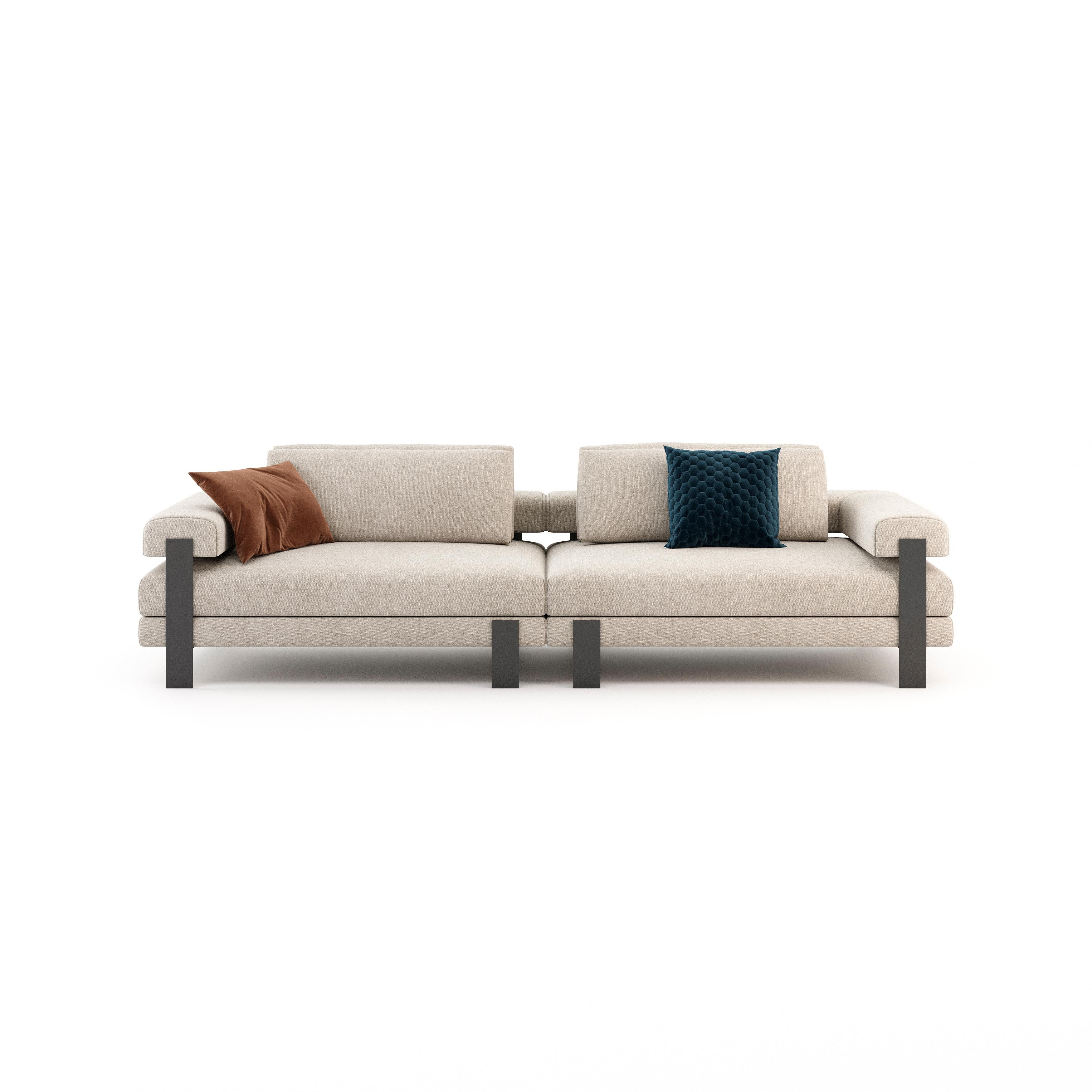 Davis sofa by Laskasas goes well with minimalistic interiors surrounded by Scandinavian furnishings. With two large cushions, this sofa features clean and cutting-edge lines.

* Available in different finishes.
** Also available with 94.49