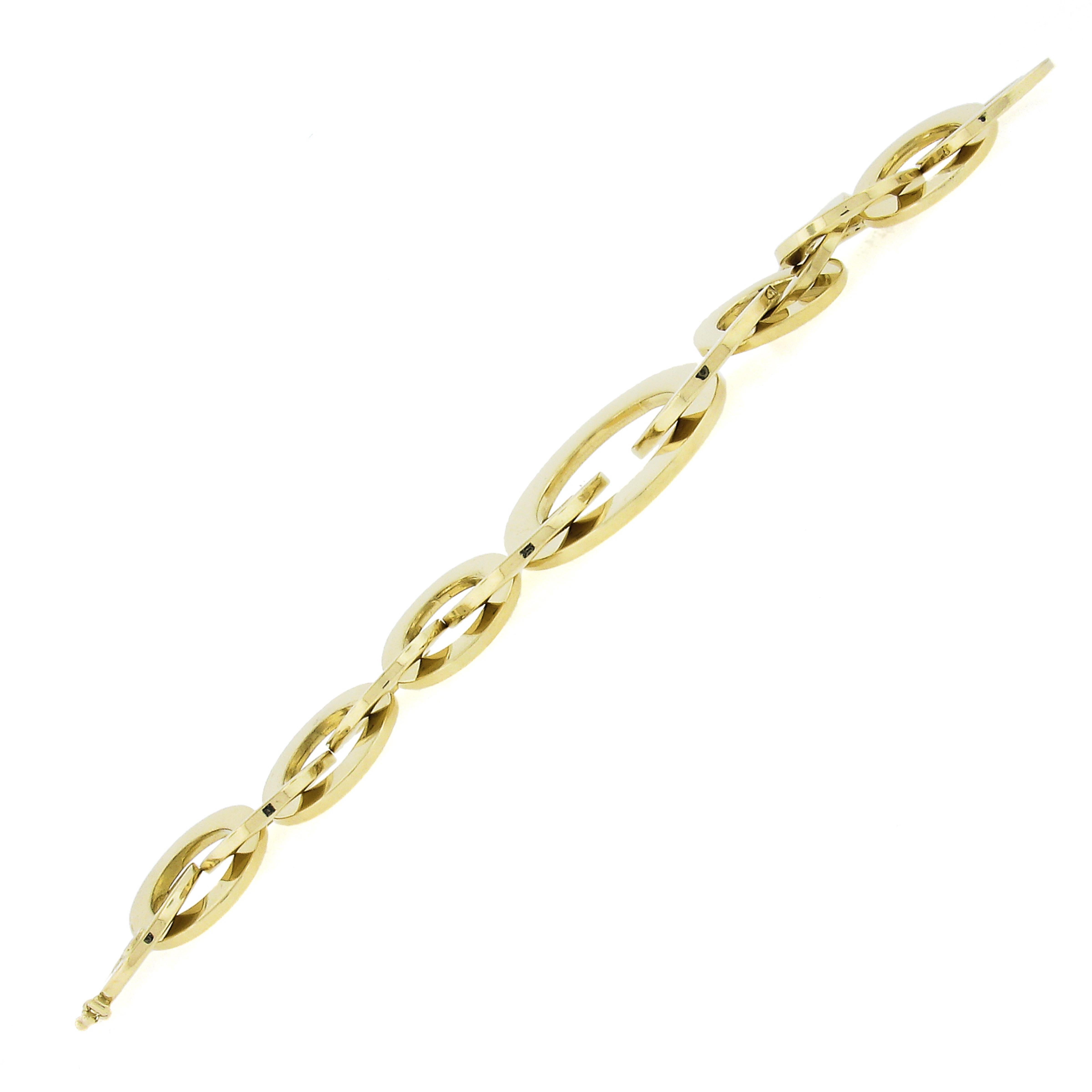 Davite & Delucchi 18k Yellow Gold Graduated Open Circle Statement Link Bracelet For Sale 2
