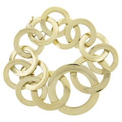 Davite & Delucchi 18k Yellow Gold Graduated Open Circle Statement Link Bracelet