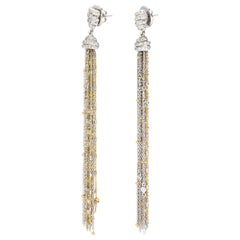 d'Avossa Earrings in White and Yellow 18 Karat Gold with White Diamonds