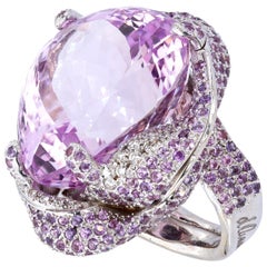 d'Avossa Ring from Masterpiece Collection with Central Kunzite and Diamonds